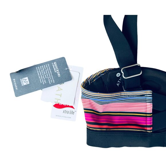 NWT Athleta Capri Stripe Pura Bikini Top in Multicolor ~ Size 34 B/C - Picture 3 of 5